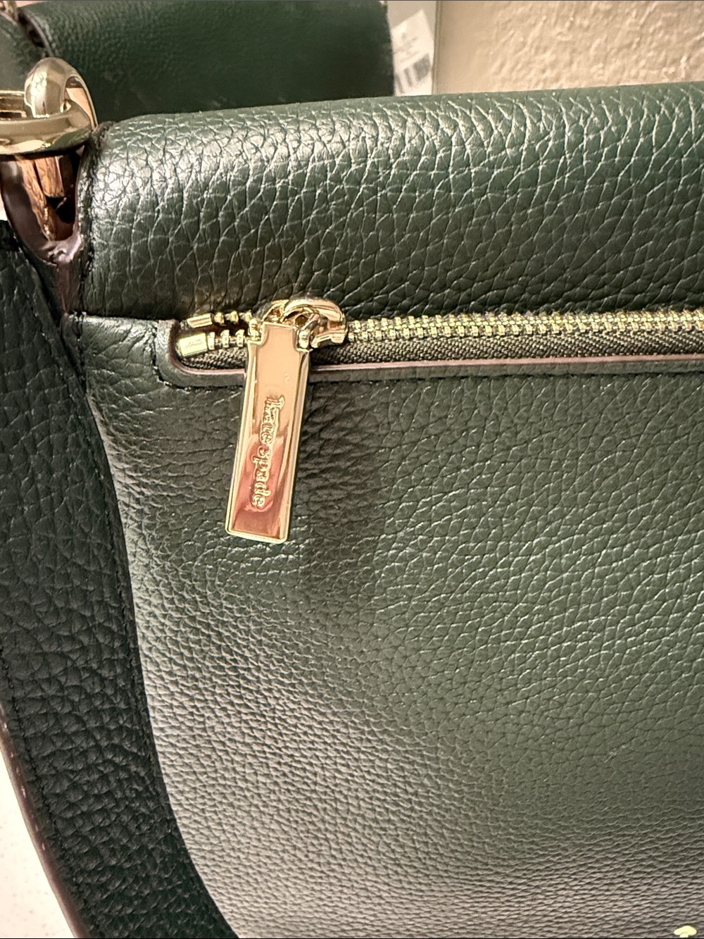 Kate Spade Kailee Medium Flap Crossbody Evergreen Pebbled Leather NWT Rare Green - Picture 7 of 14
